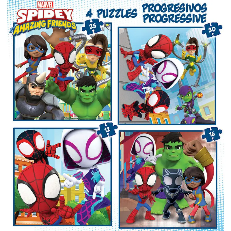 Marvel Spidey Amazing Friends progressive puzzle 12-16-20-25pcs product photo