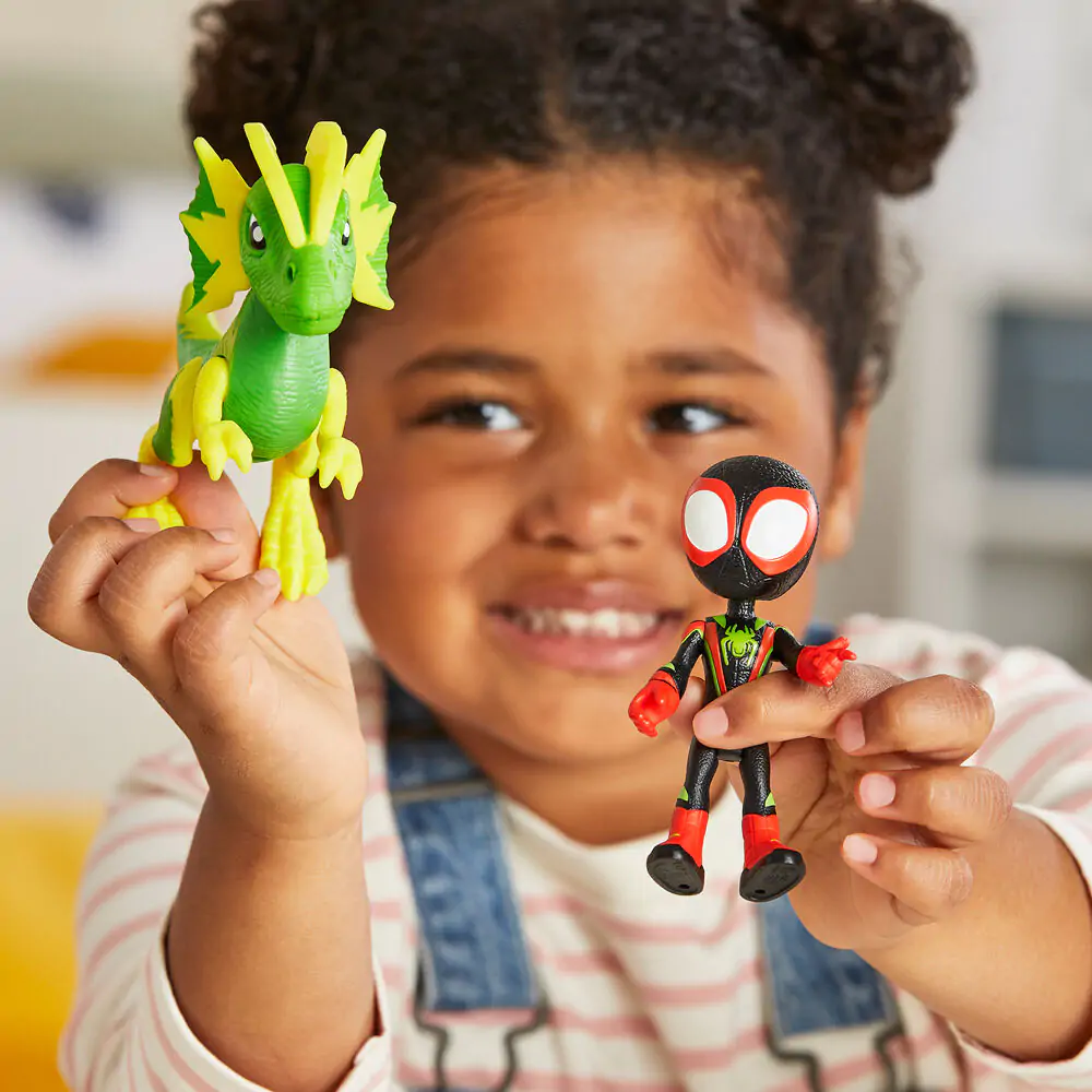 Marvel Spidey and his Amazing Friends Miles Spin Morales & Marvels Electrosaurus figure product photo