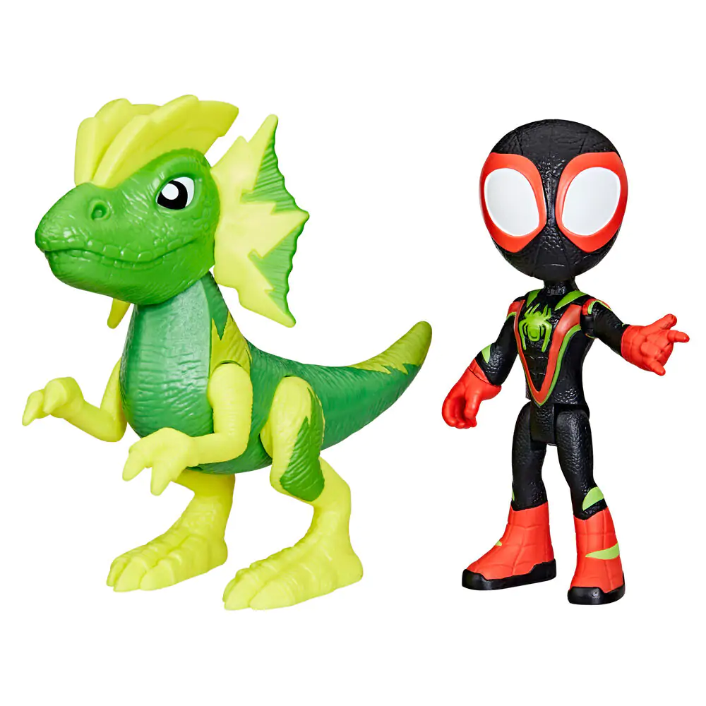 Marvel Spidey and his Amazing Friends Miles Spin Morales & Marvels Electrosaurus figure product photo