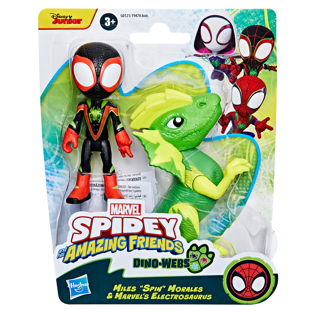 Marvel Spidey and his Amazing Friends Miles Spin Morales & Marvels Electrosaurus figure product photo