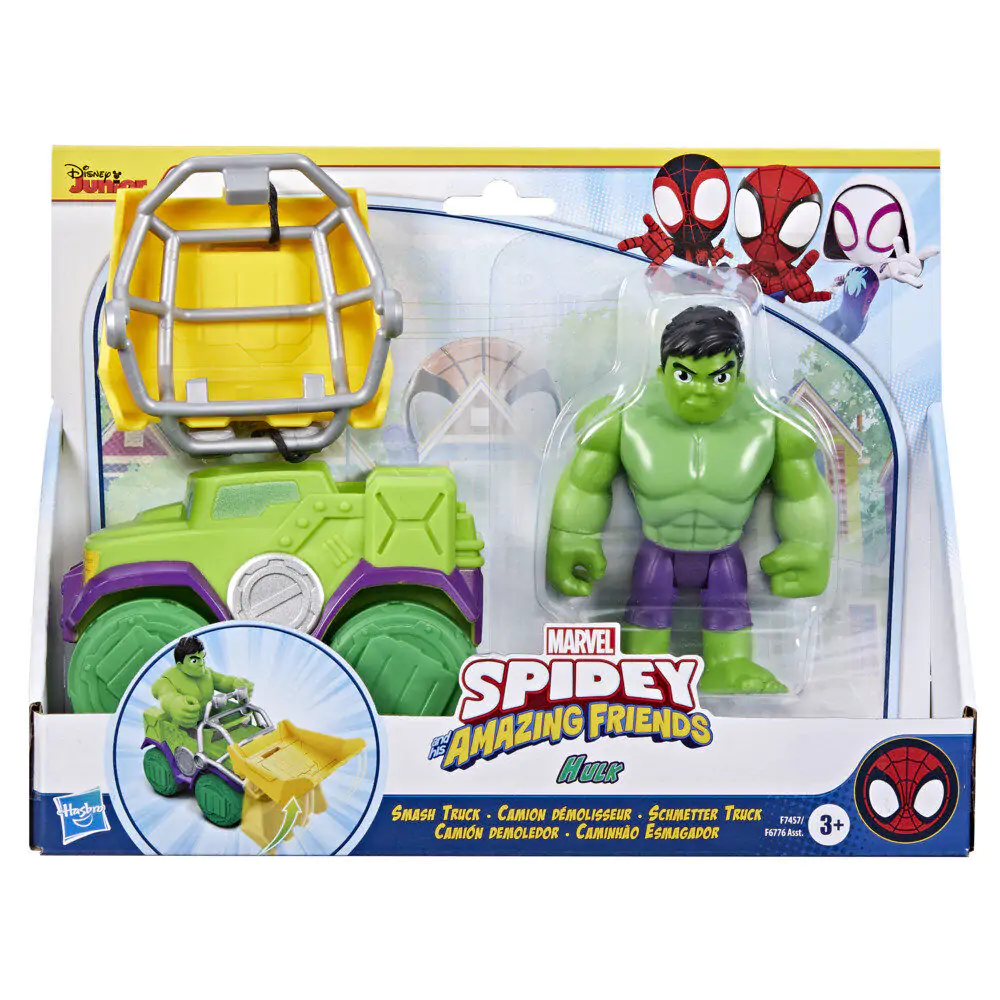 Marvel Spidey and His Amazing Friends Set Wrecking truck + Hulk figure product photo