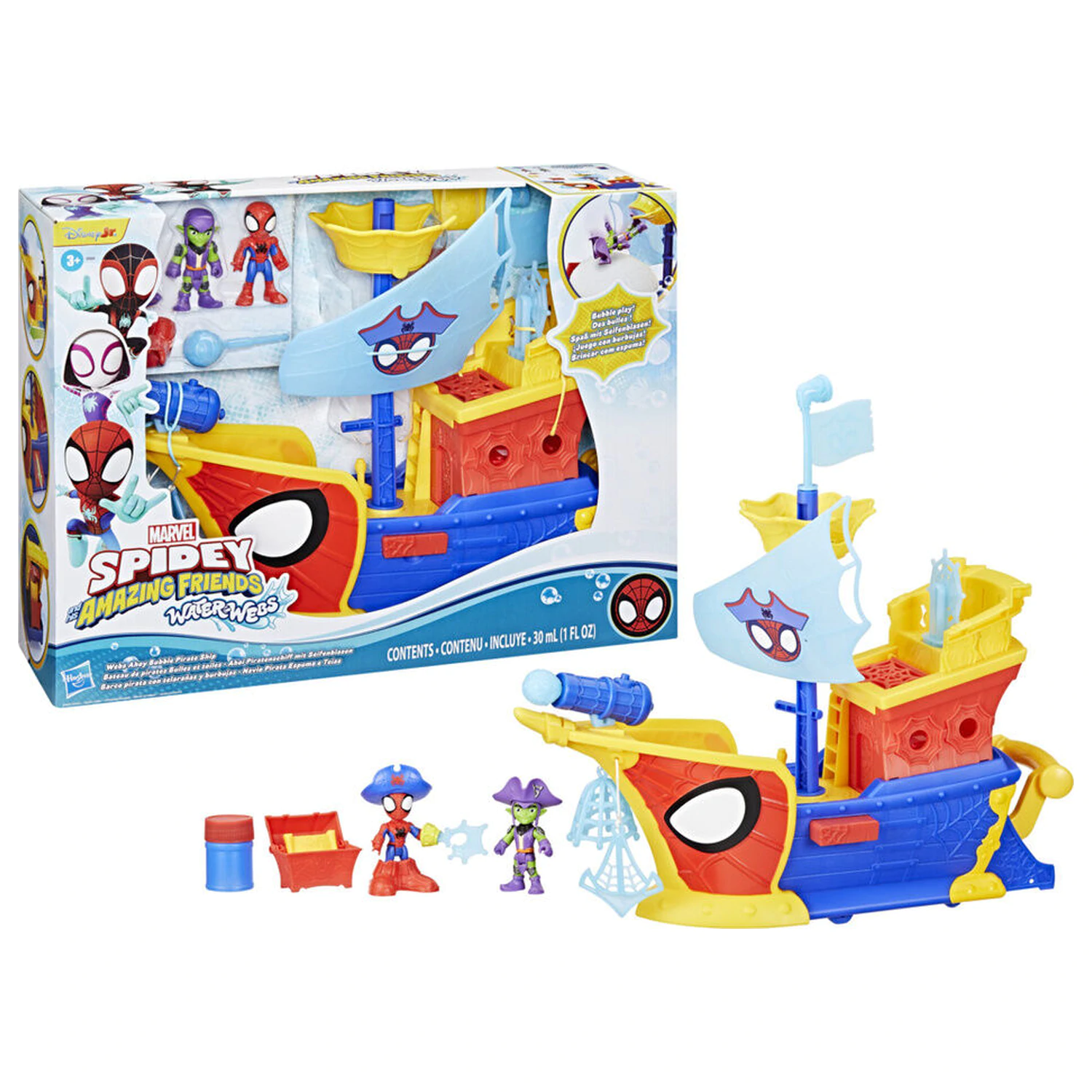Marvel Spidey Spider Web and Bubbles Pirate Ship playset product photo