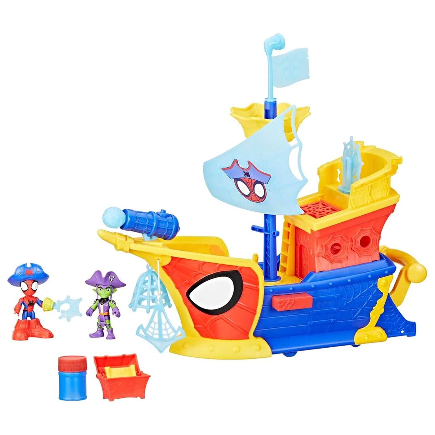 Marvel Spidey Spider Web and Bubbles Pirate Ship playset product photo
