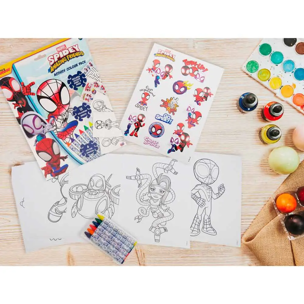 Marvel Spidey colouring book with pencils and erasers product photo