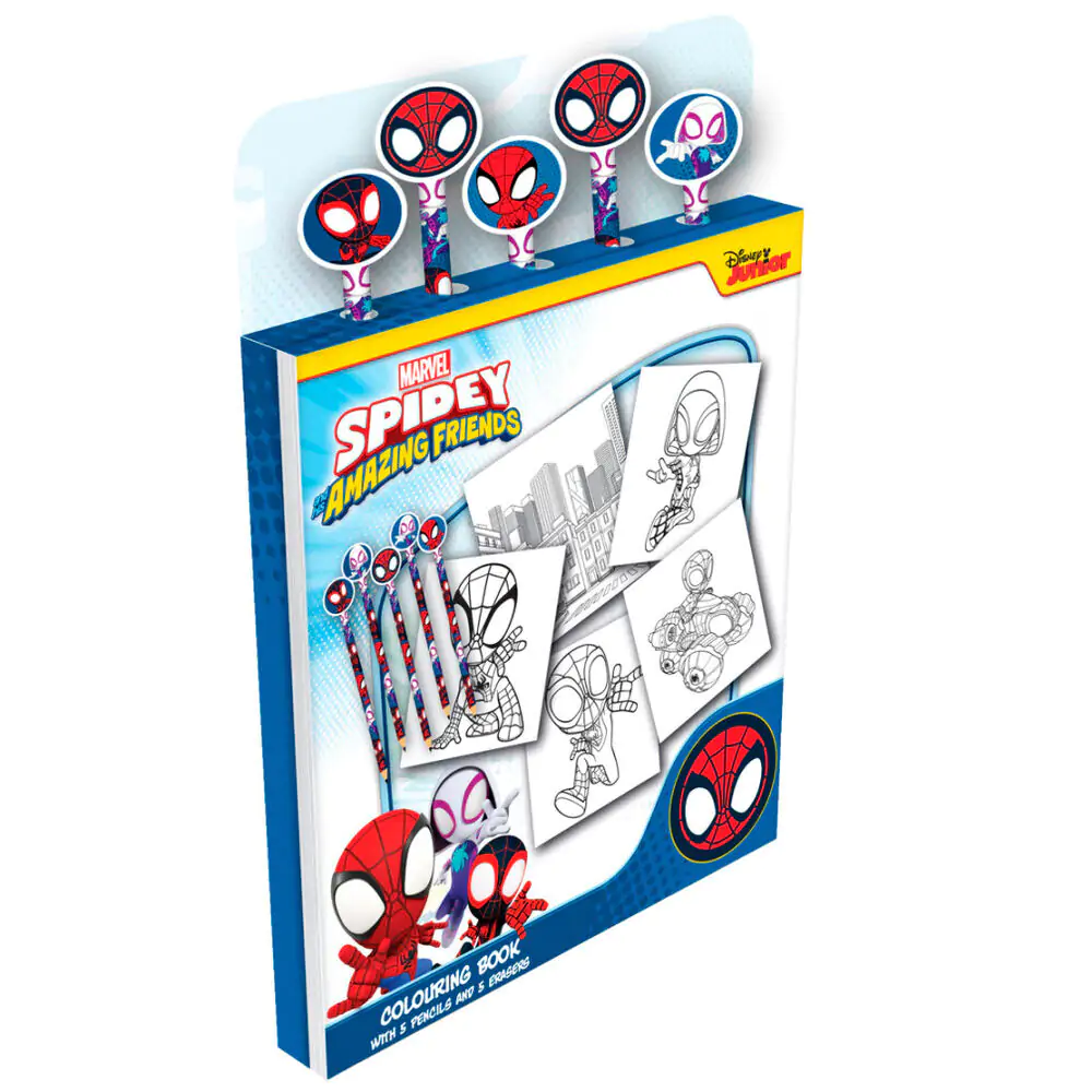 Marvel Spidey colouring book with pencils and erasers product photo