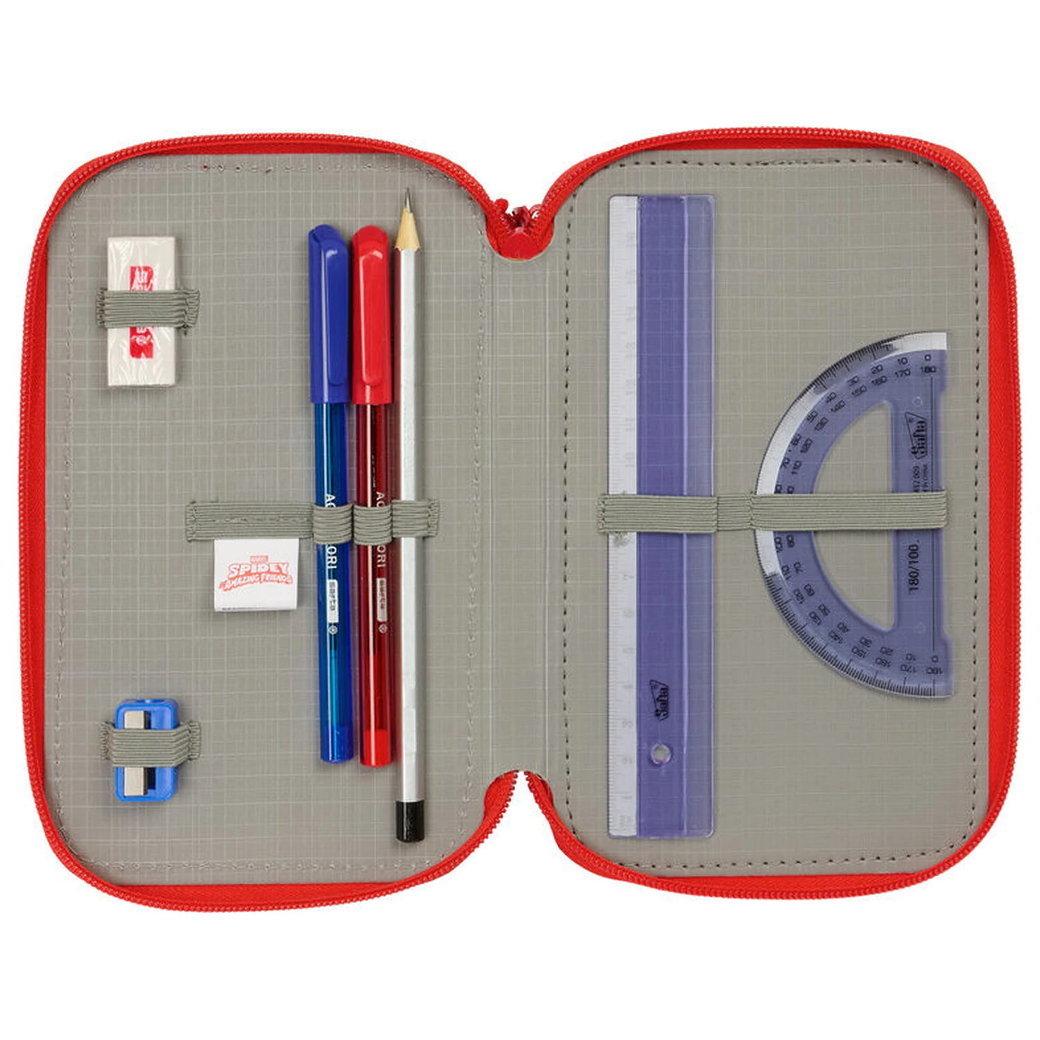 Marvel Spidey triple pencil case 37pcs product photo