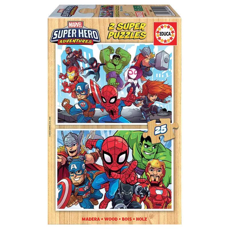 Marvel Super Hero Adventures wooden puzzle 2x25pcs product photo