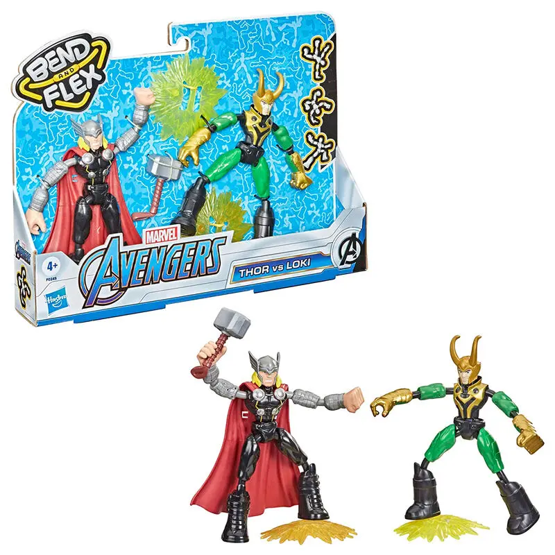 Marvel Thor vs Loki Bend and Flex set 2 figures 15cm product photo