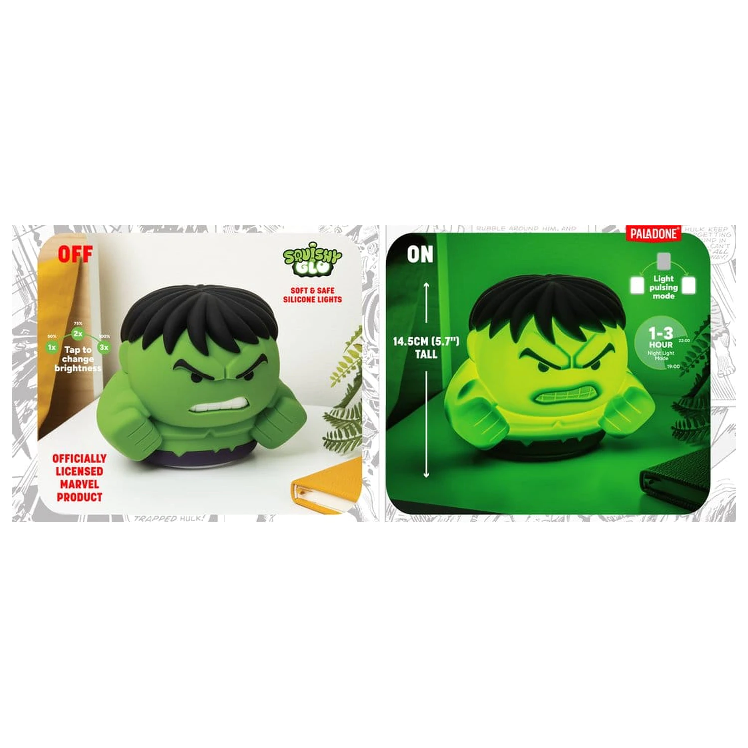 Marvel Universe SquishyGlo Silicon Light Hulk 15 cm product photo