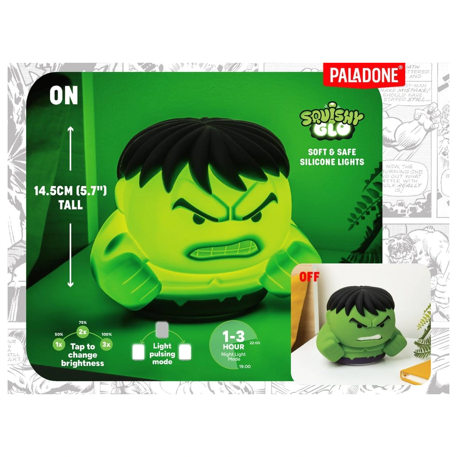Marvel Universe SquishyGlo Silicon Light Hulk 15 cm product photo