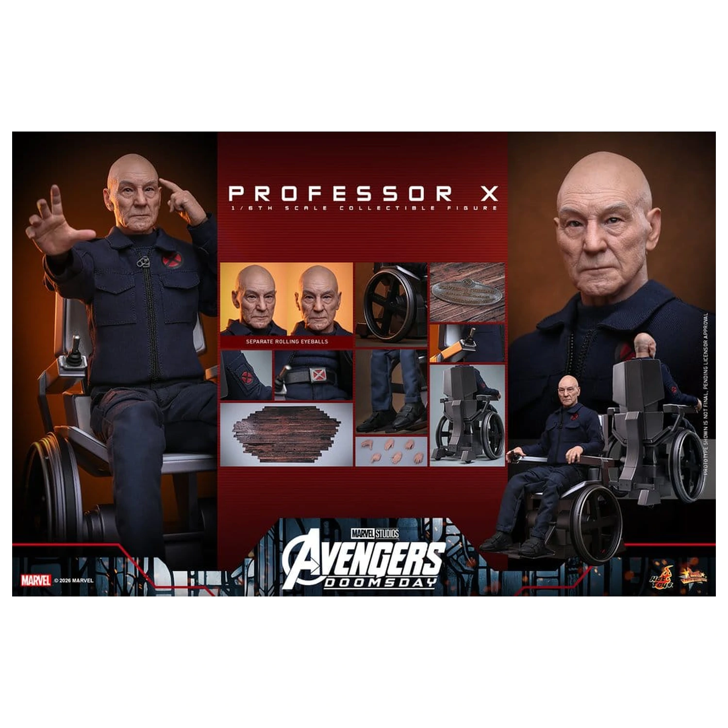 Marvel X-Men Action Figure 1/6 Professor X 25 cm product photo