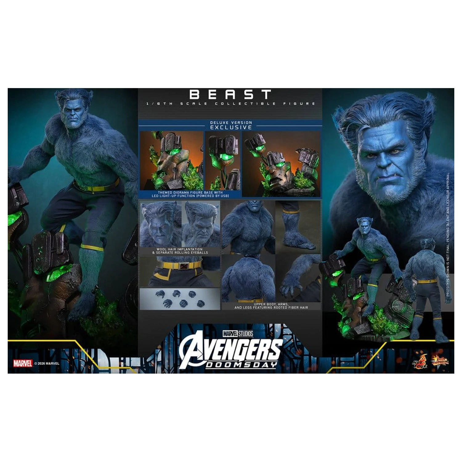 Marvel X-Men Movie Masterpiece Action Figure 1/6 Beast (Deluxe Version) 33 cm product photo