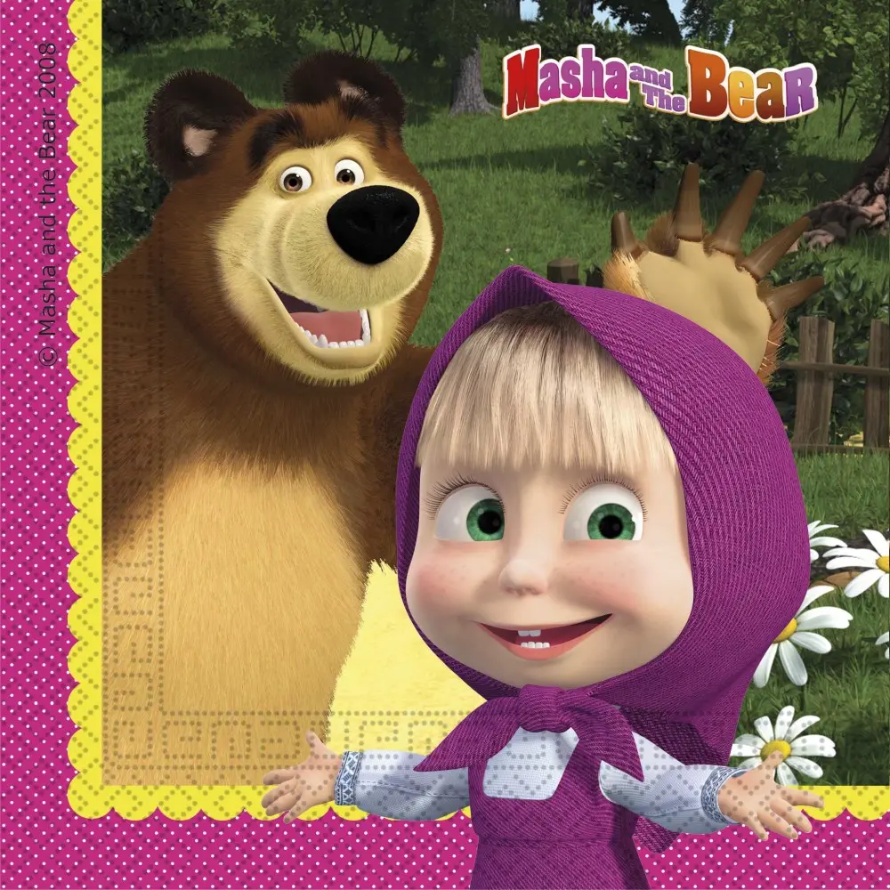 Masha and the Bear Napkins 20 pcs product photo