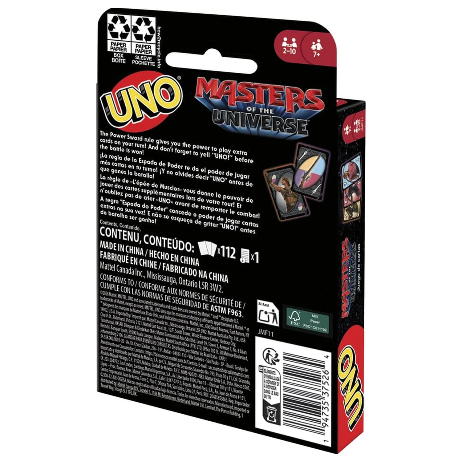 Masters of the Universe 2026 Movie UNO Card Game product photo