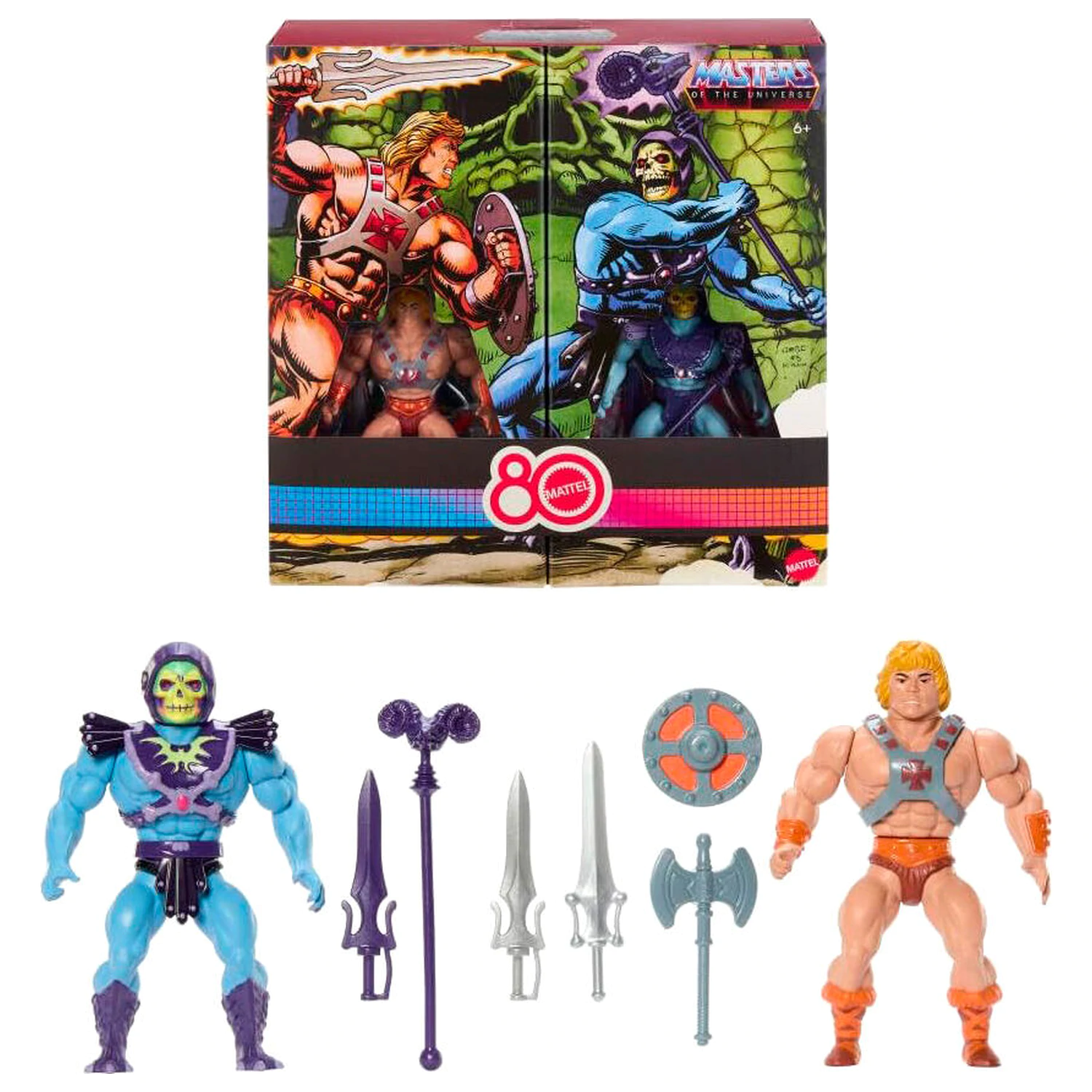 Masters of the Universe Origins 80 Anniversary Mattel He-Man and Skeletor set 2 figures 14cm product photo