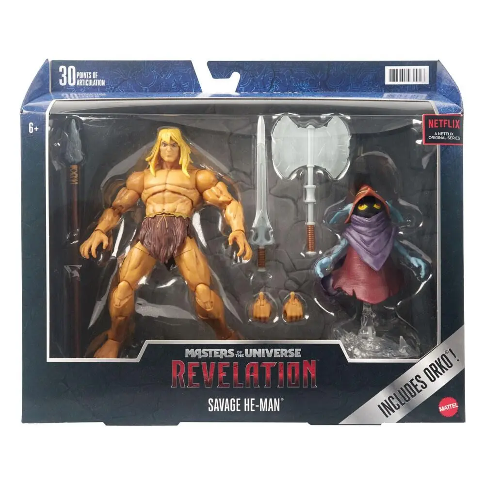 Masters of the Universe: Revelation Masterverse Action Figures 2022 Deluxe Savage He-Man &amp; Orko 18 cm product photo