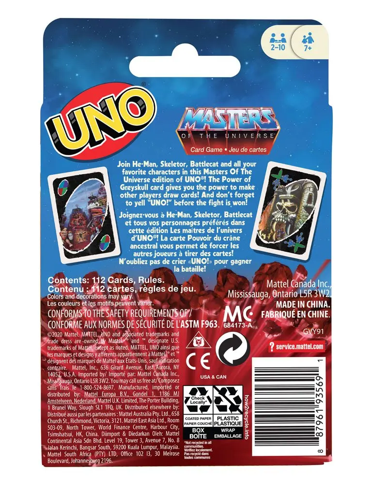 Masters of the Universe UNO Card Game product photo