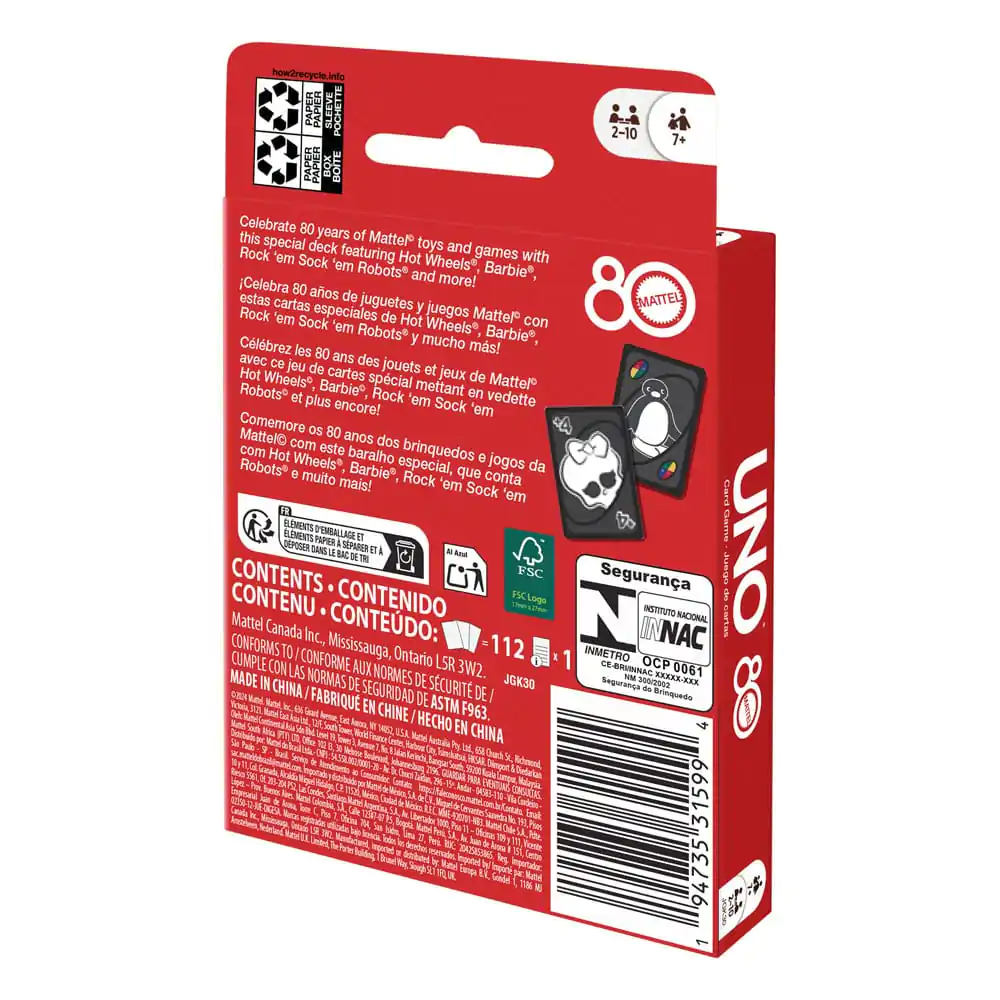 Mattel 80th Anniversary UNO Card Game Ruby Red product photo
