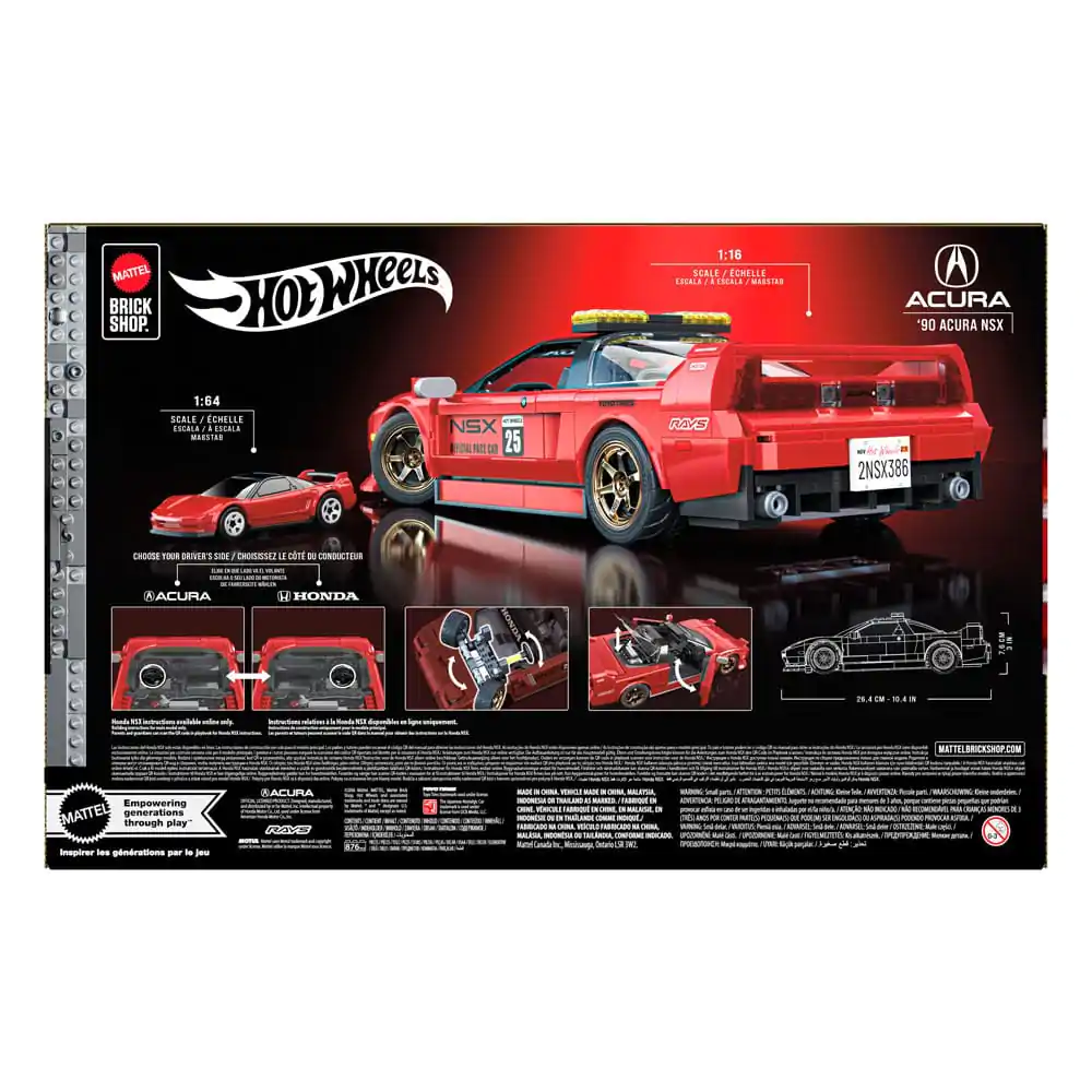 Mattel Brick Shop Hot Wheels Elite Series Building Set 1/16 '90 Acura NSX product photo