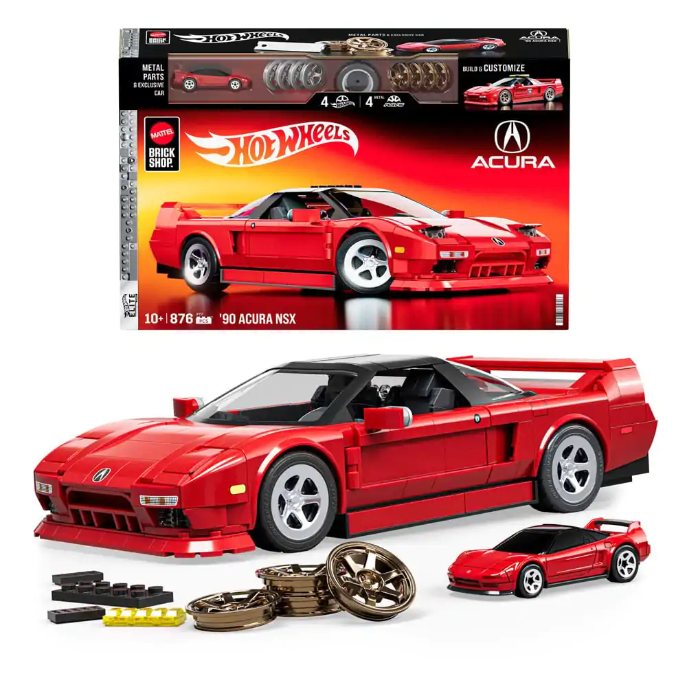 Mattel Brick Shop Hot Wheels Elite Series Building Set 1/16 '90 Acura NSX product photo