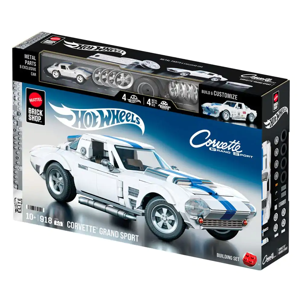 Mattel Brick Shop Hot Wheels Elite Series Building Set 1/16 Corvette Grand Sport product photo