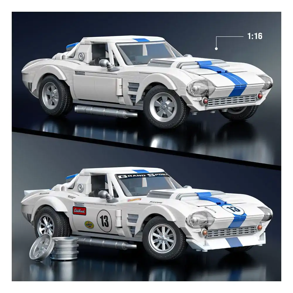 Mattel Brick Shop Hot Wheels Elite Series Building Set 1/16 Corvette Grand Sport product photo