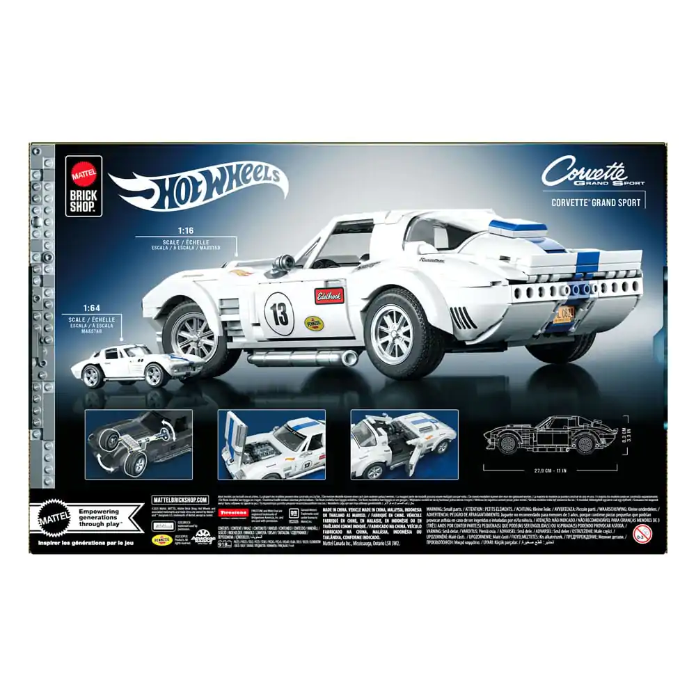 Mattel Brick Shop Hot Wheels Elite Series Building Set 1/16 Corvette Grand Sport product photo