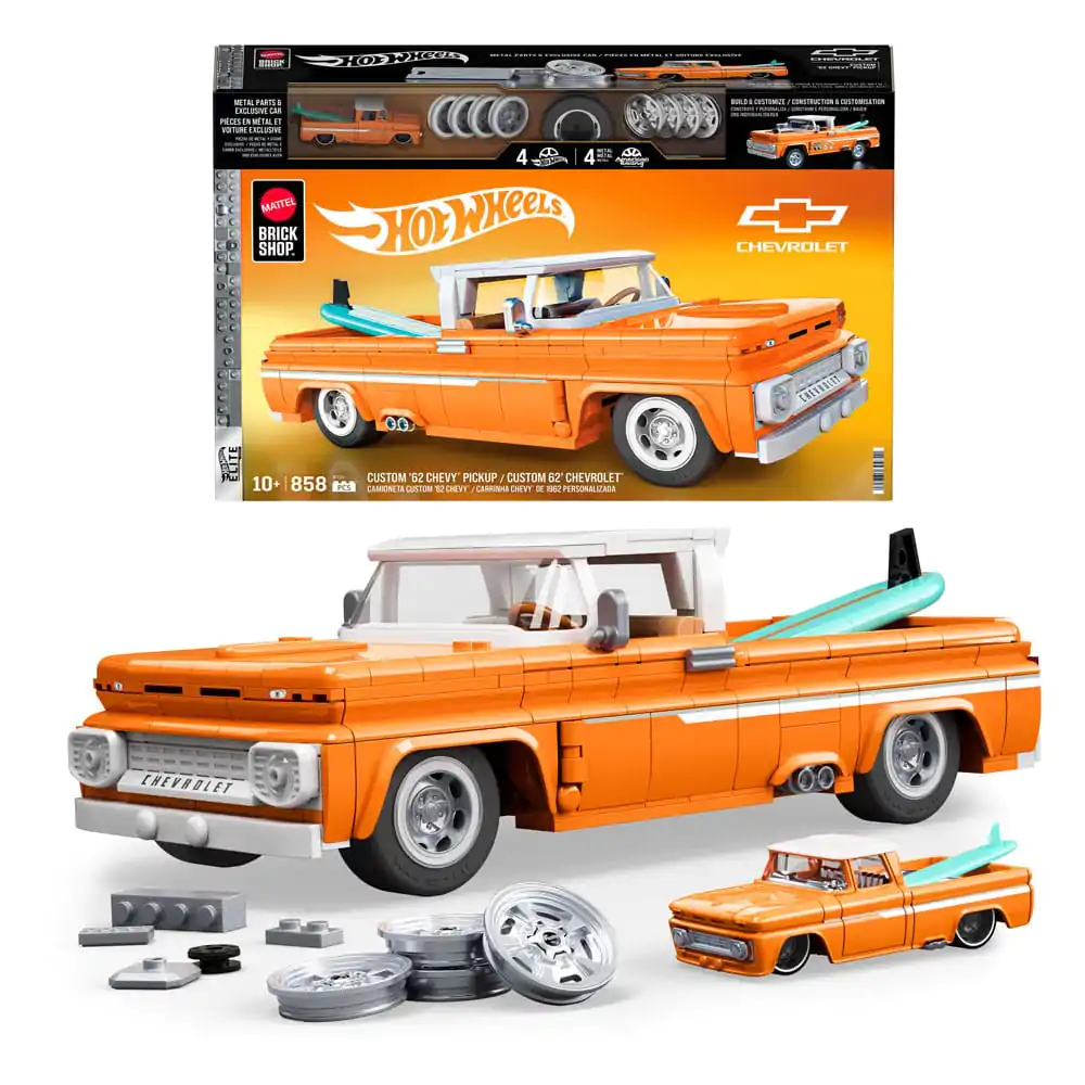 Mattel Brick Shop Hot Wheels Elite Series Building Set 1/16 Custom &#039;62 Chevy Pickup product photo