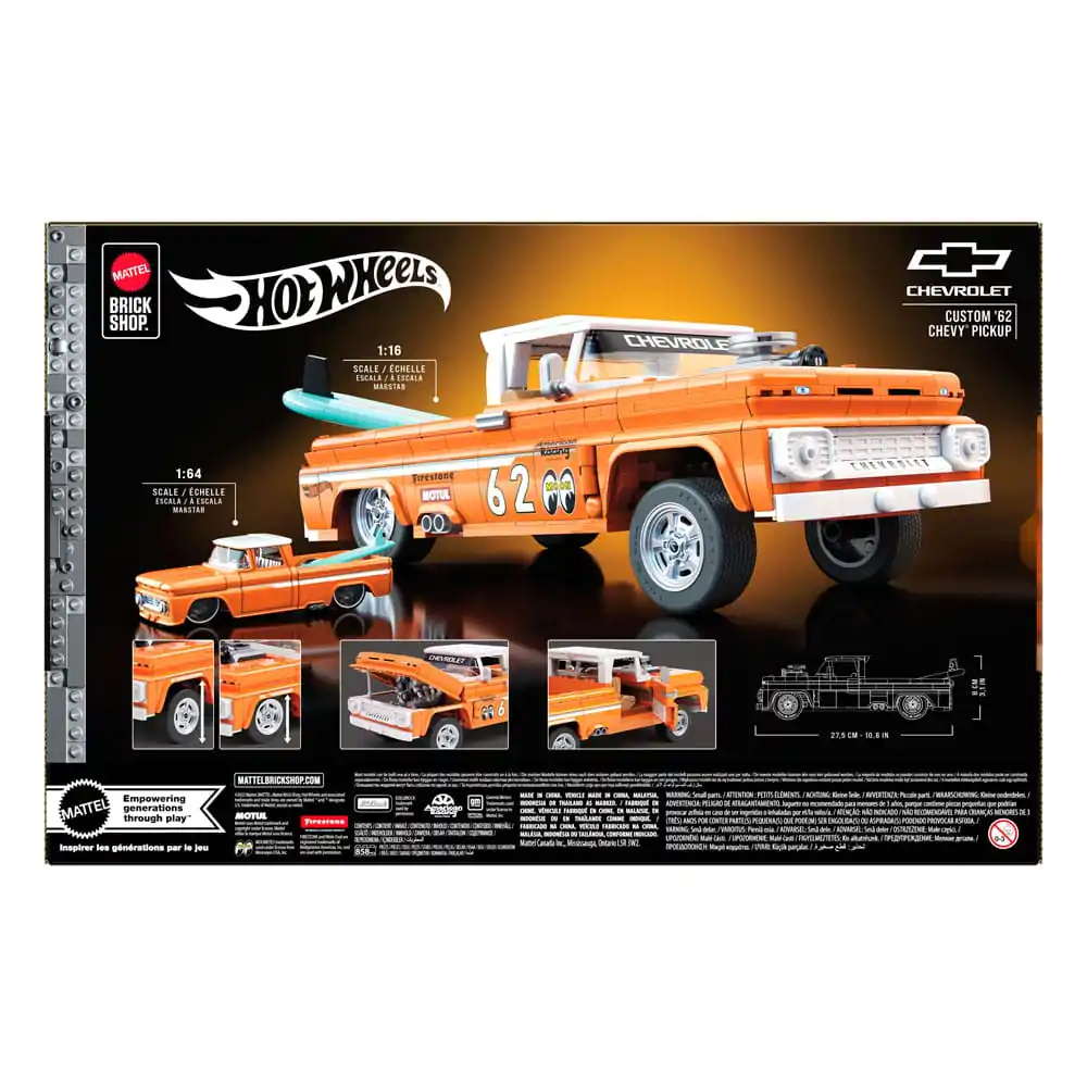 Mattel Brick Shop Hot Wheels Elite Series Building Set 1/16 Custom &#039;62 Chevy Pickup product photo