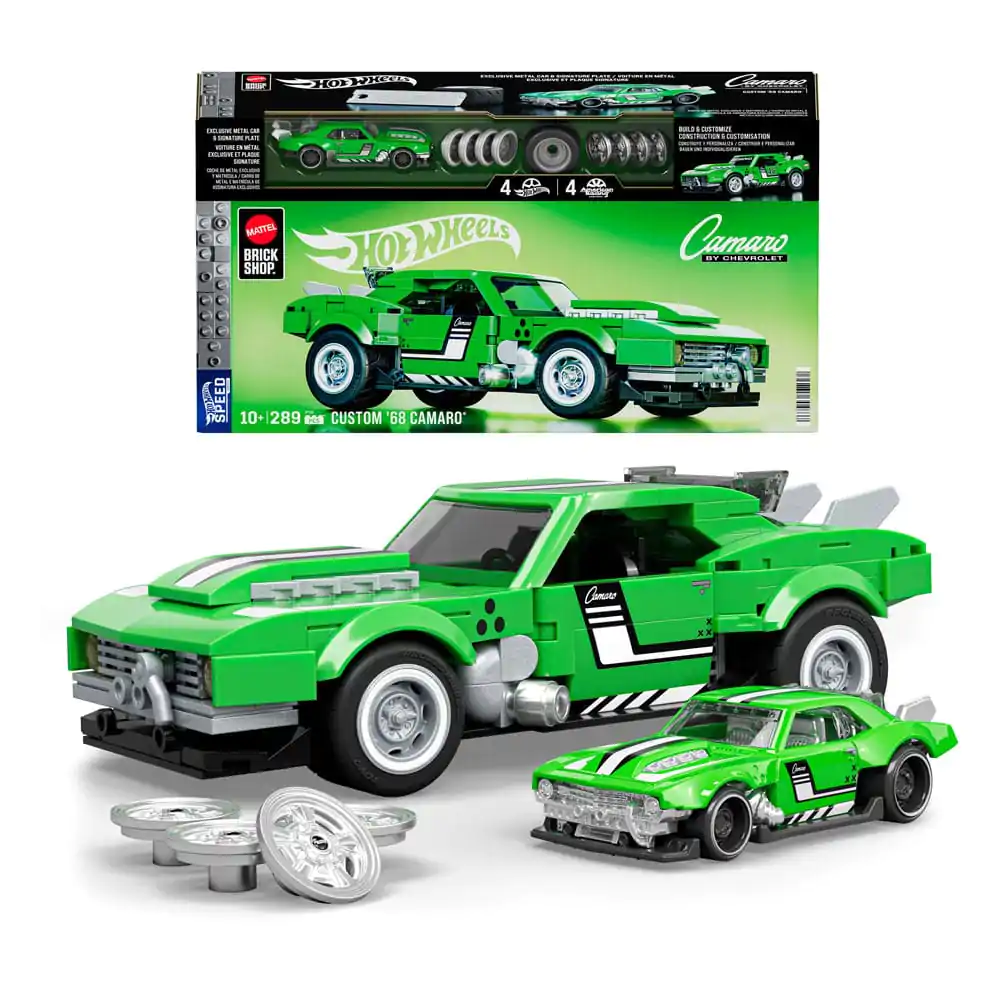 Mattel Brick Shop Hot Wheels Speed Series Building Set 1/32 Custom &#039;68 Camaro product photo