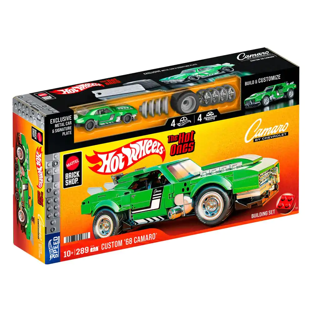 Mattel Brick Shop Hot Wheels Speed Series Building Set 1/32 Custom &#039;68 Camaro product photo