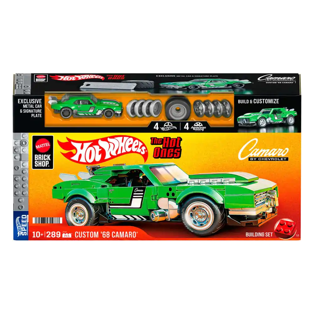 Mattel Brick Shop Hot Wheels Speed Series Building Set 1/32 Custom &#039;68 Camaro product photo