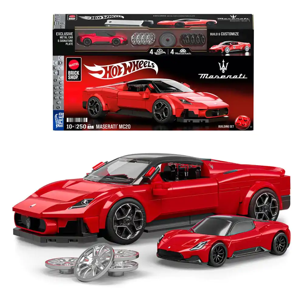 Mattel Brick Shop Hot Wheels Speed Series Building Set 1/32 Maserati MC20 product photo