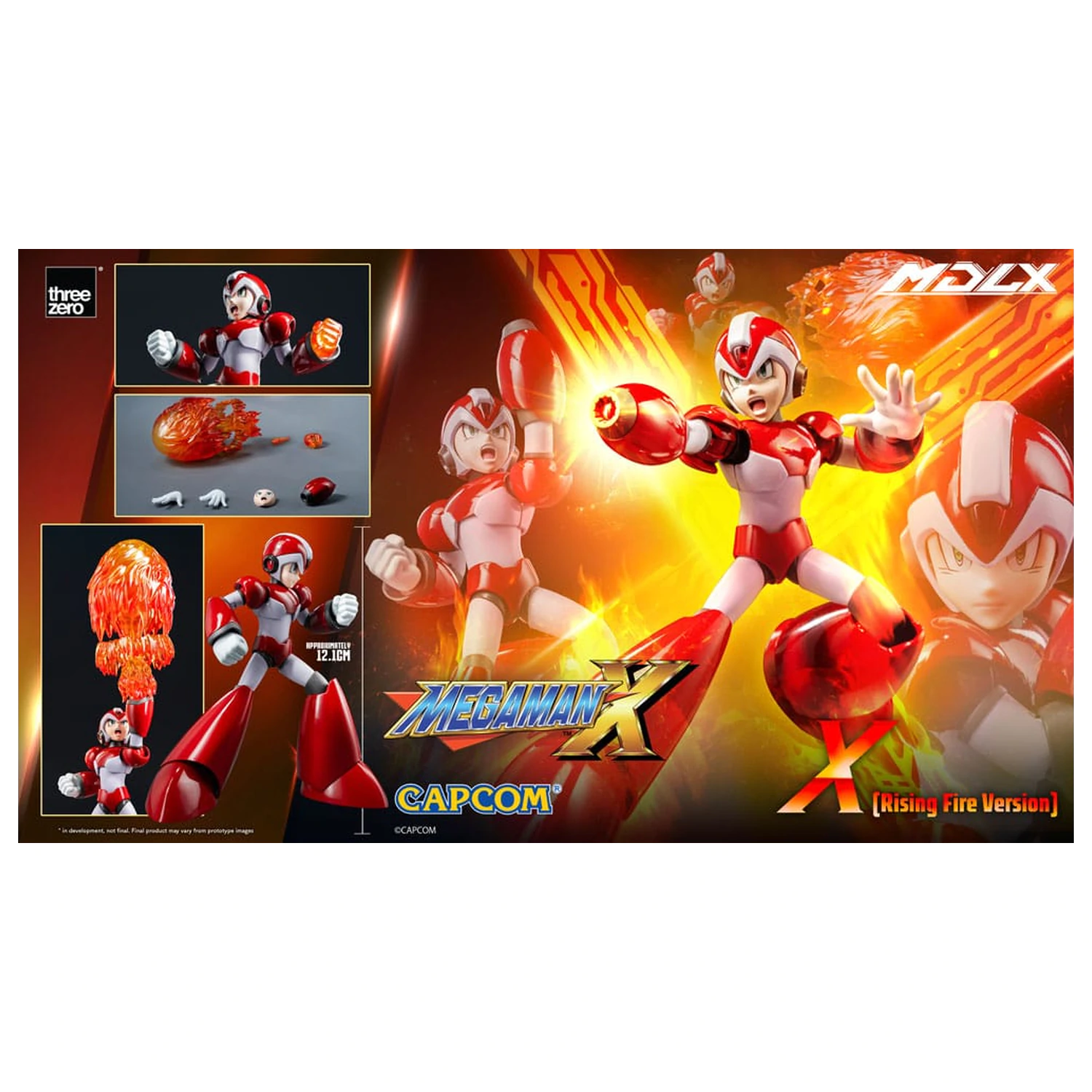 Mega Man MDLX Action Figure Rockman X / Mega Man X (Rising Fire Version) 12 cm product photo