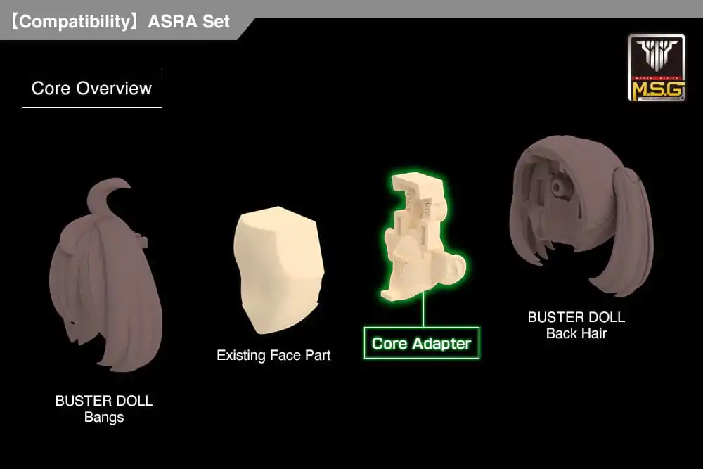 Megami Device M.S.G 03 Action Figure Accessory Set Face Asra Skin Color C product photo