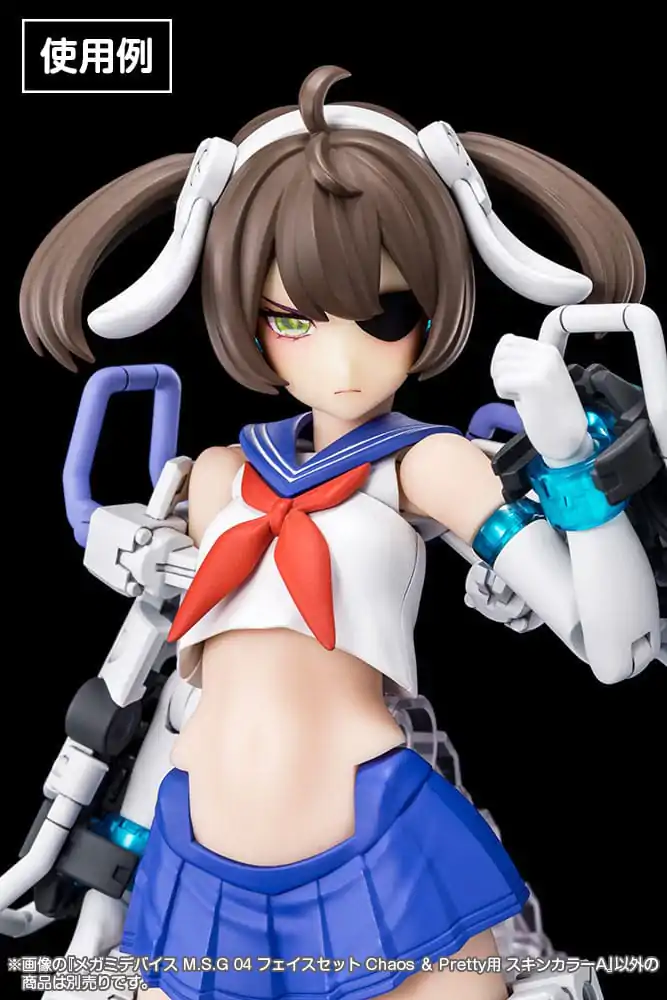 Megami Device M.S.G 04 Action Figure Accessory Set Face Chaos &amp; Pretty Skin Color A product photo