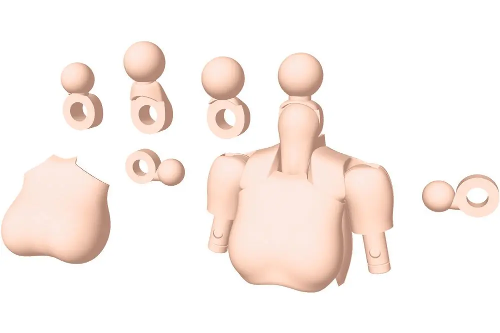 Megami Device M.S.G. Model Kit Accesoory Set 01 Tops Set Skin Color B 2 cm product photo