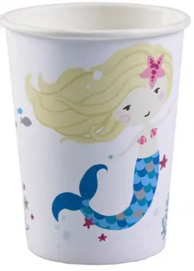 Mermaid Paper Cups 8 pcs 250 ml product photo