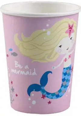 Mermaid Paper Cups 8 pcs 250 ml product photo