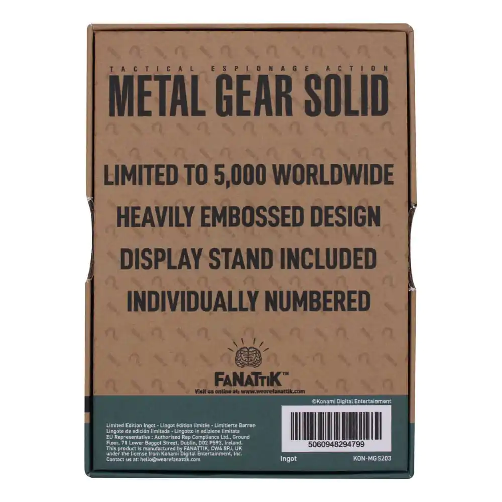 Metal Gear Solid 2 Ingot Raiden Limited Edition product photo