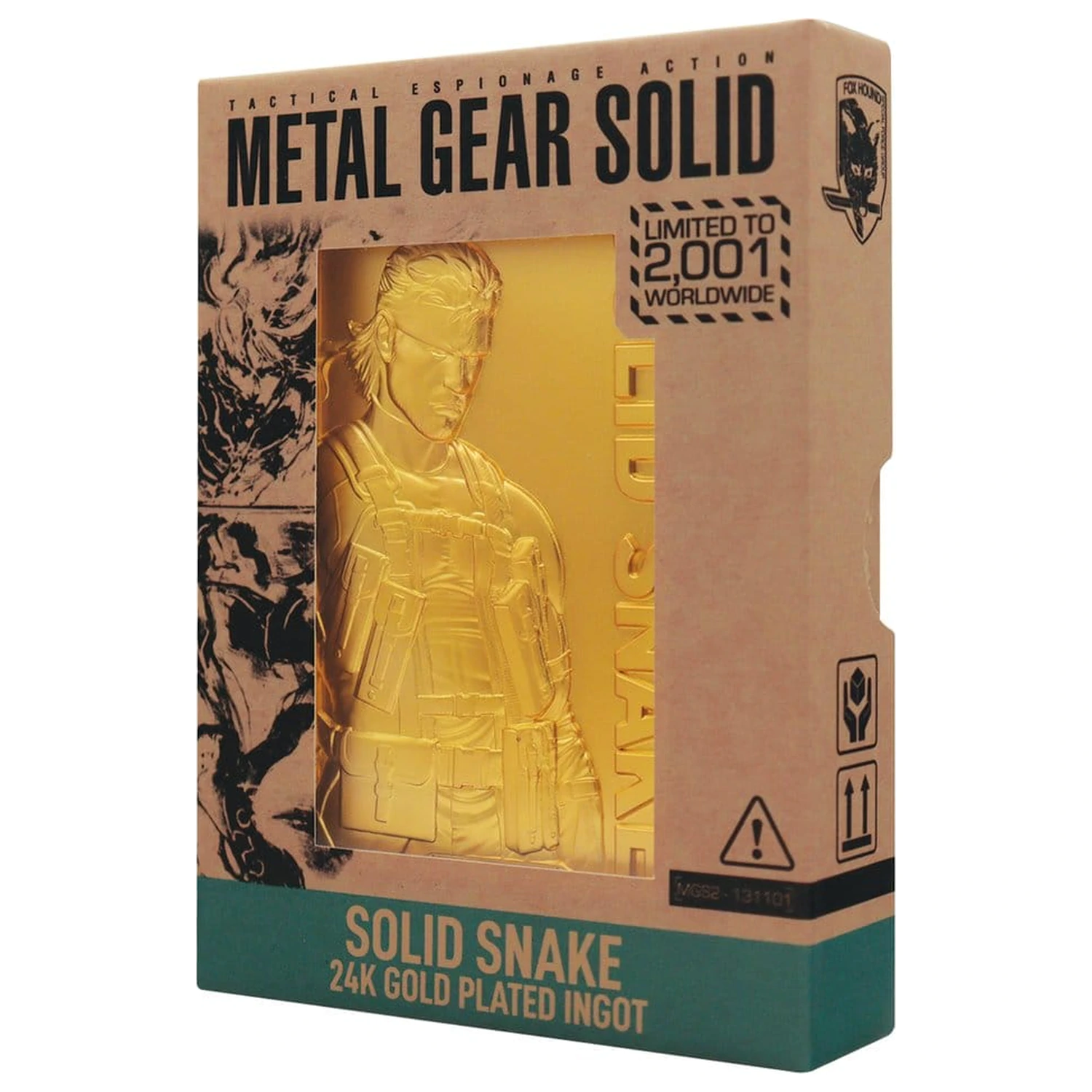 Metal Gear Solid 2 Ingot Snake 24k Gold Plated Limited Edition  product photo