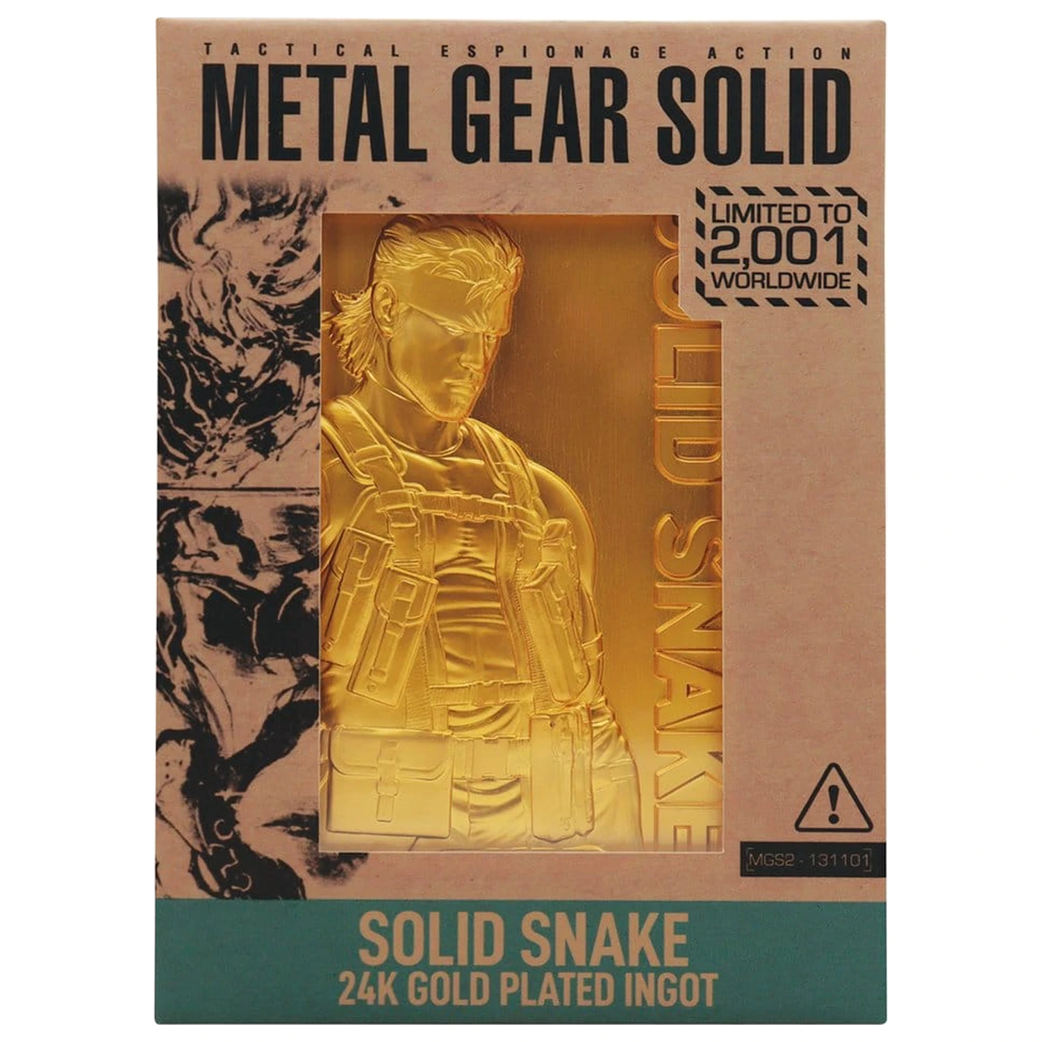 Metal Gear Solid 2 Ingot Snake 24k Gold Plated Limited Edition  product photo