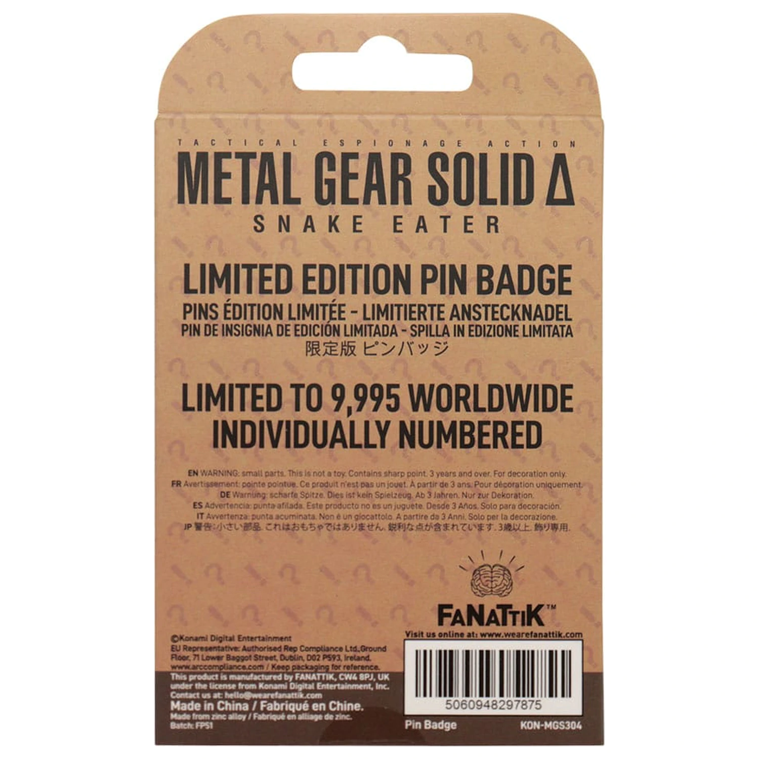 Metal Gear Solid Delta Pin Badge Fox Limited Edition product photo