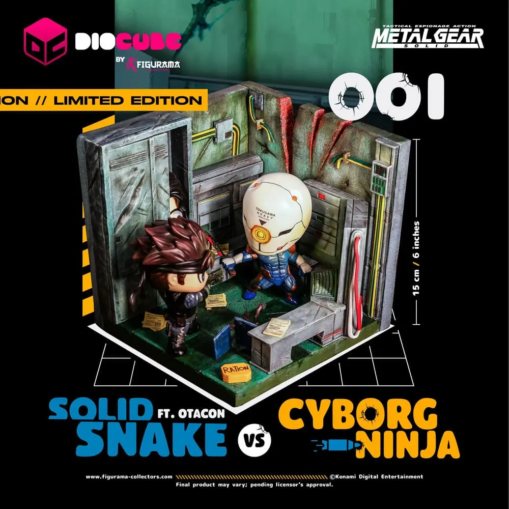 Metal Gear Solid DioCube PVC Diorama Solid Snake Vs Cyborg Ninja Ft Otacon 15 cm product photo