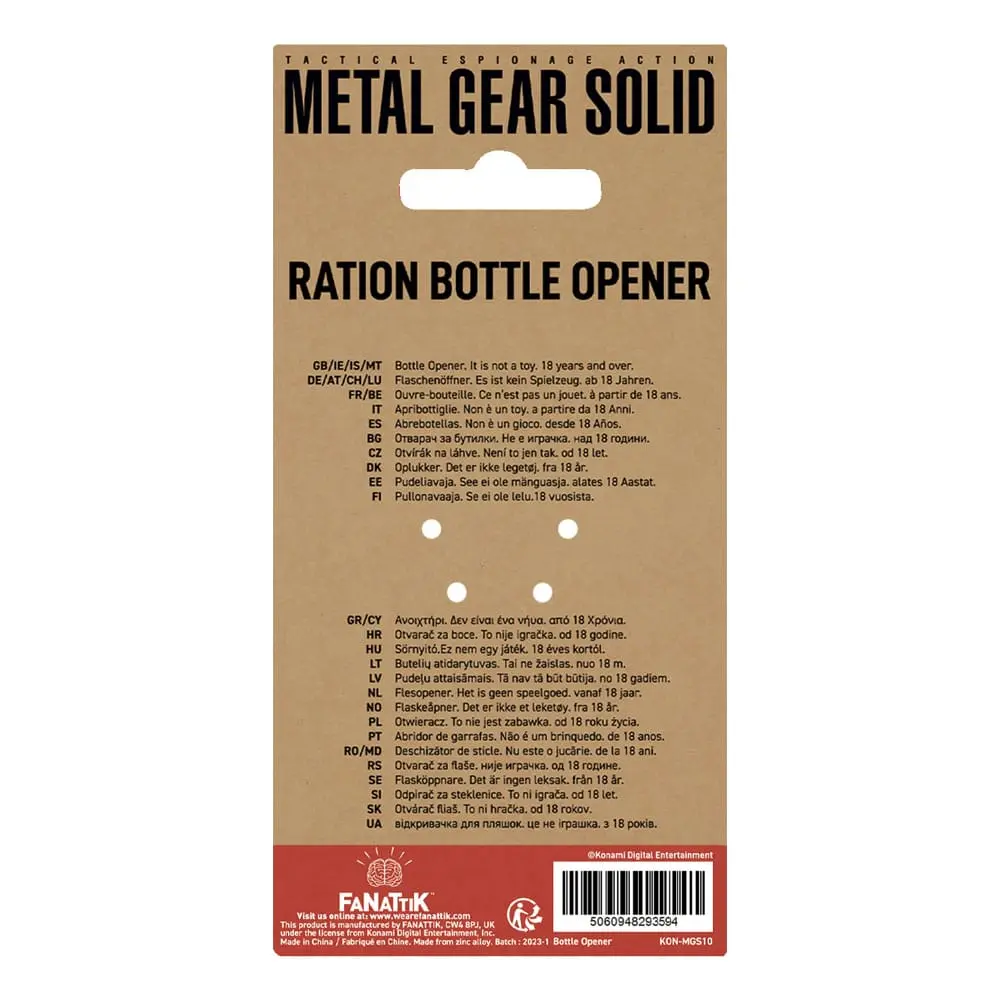 Metal Gear Solid Bottle Opener Solid Ration 8 cm termékfotó