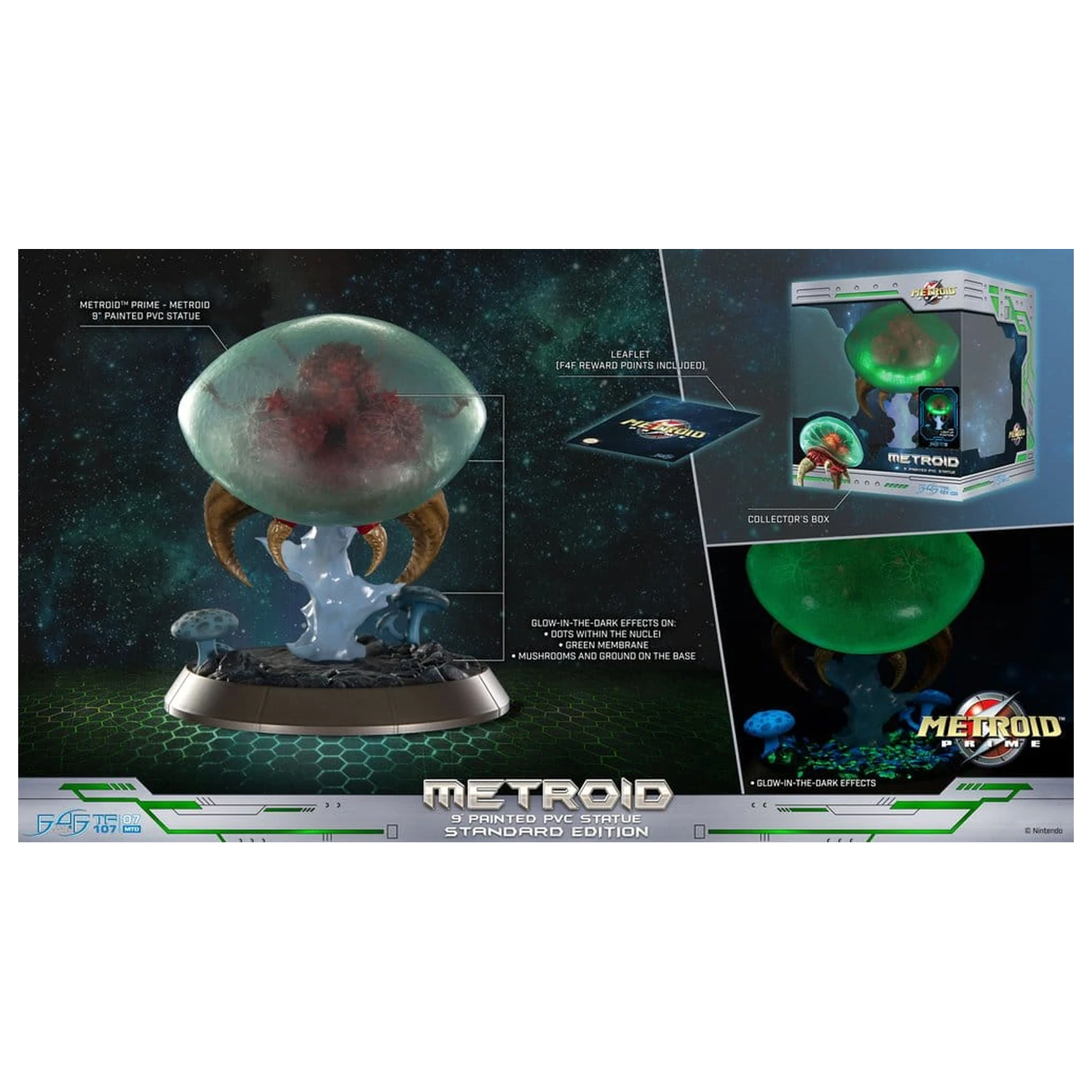 Metroid Prime PVC Figure Metroid (Standard) (Glow in the Dark) 21 cm product photo