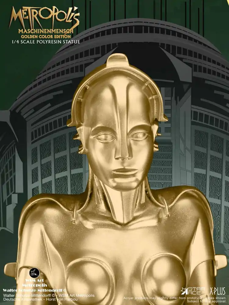 Metropolis Statue 1/4 Maschinenmensch Metallic Gold 40 cm termékfotó