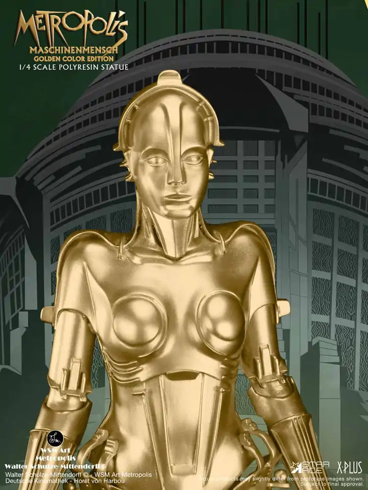 Metropolis Statue 1/4 Maschinenmensch Metallic Gold 40 cm termékfotó