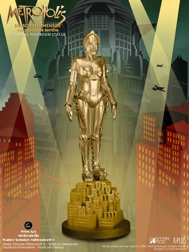 Metropolis Statue 1/4 Maschinenmensch Metallic Gold 40 cm termékfotó