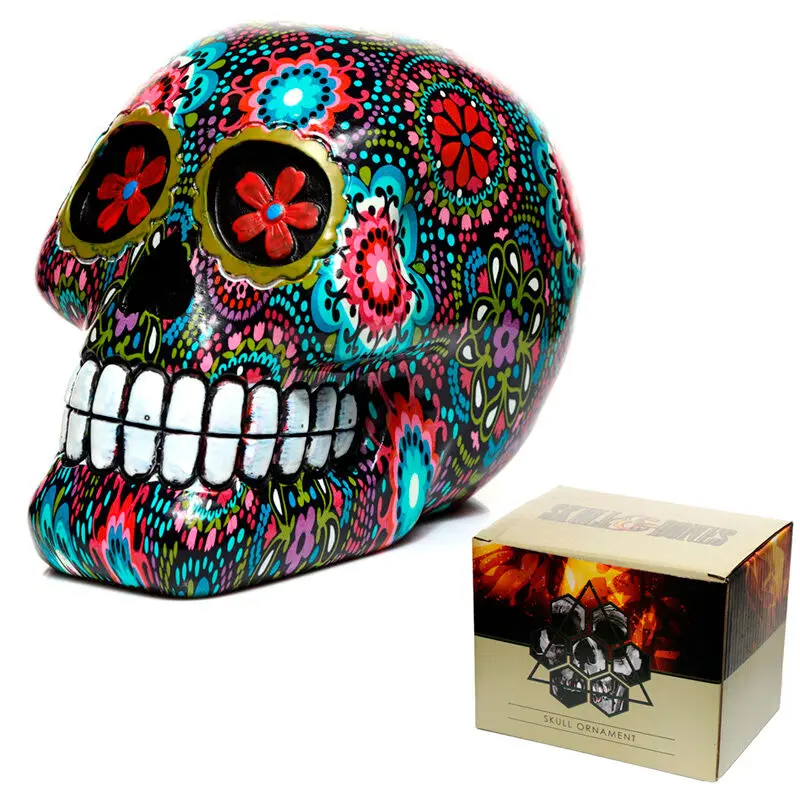 Mexican Decorative Skull Day of the Dead Floral figure 14cm termékfotó